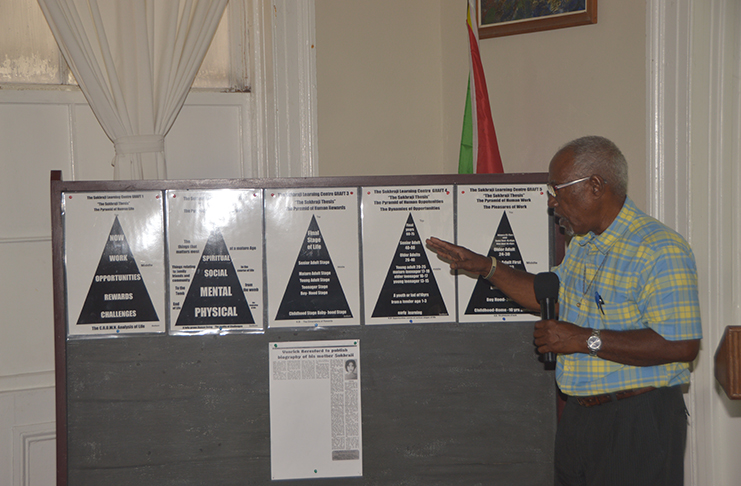 : Vanrick Beresford making a presentation during the launch (Adrian Narine photo)