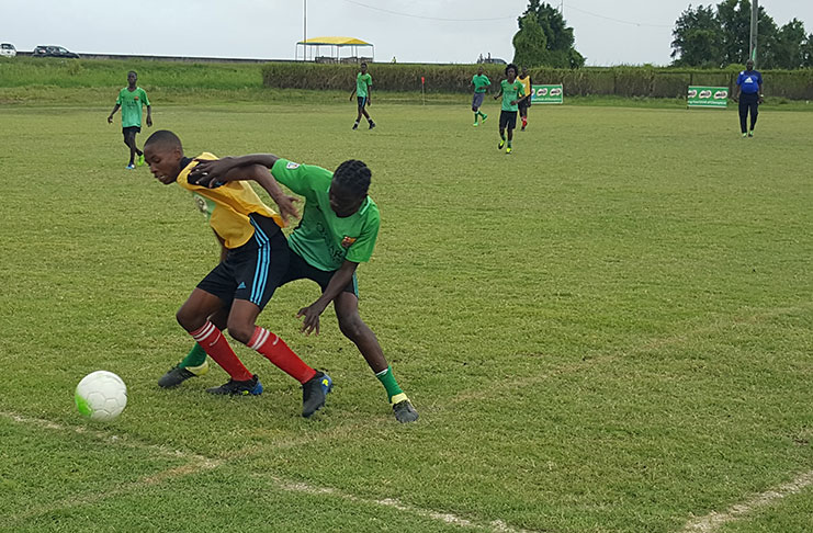 Part of the action during day 2 of the Milo U18 Schools football tournament.