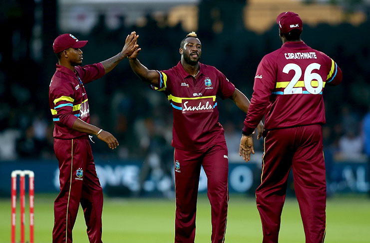 All-rounder Andre Russell (centre) drafted in to the Windies ODI squad.