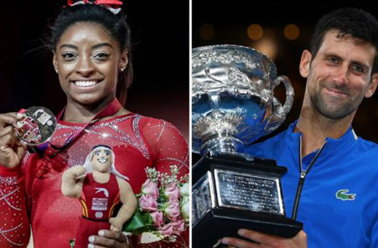 Simone Biles and Novak Djokovic copped Laureas sportswoman- and sportsman-of-the-year prize.