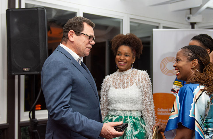CDB President Dr. William Warren Smith interacts with others at the launching