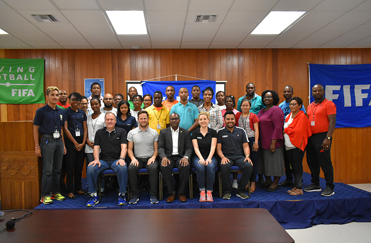A group photo of participants at GFF's FIFA-facilitated Medicine Workshop.