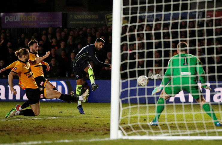 Manchester City's Riyad Mahrez scores their fourth goal Action Images via Reuters/John Sibley