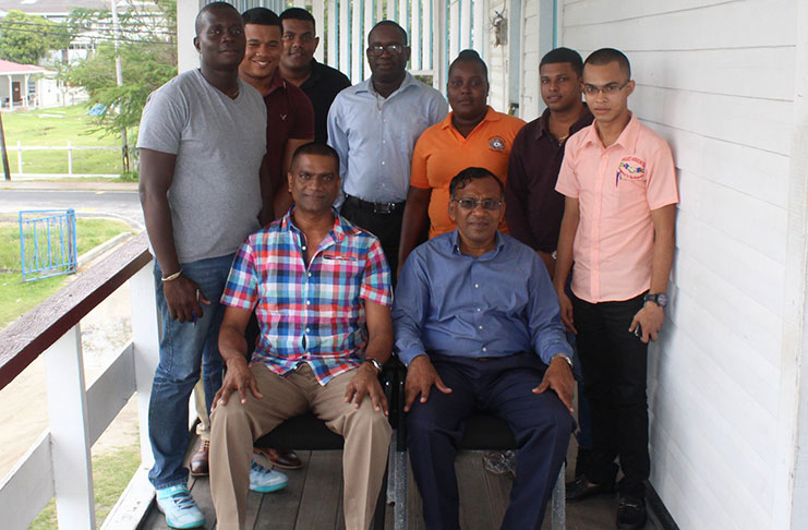(Seated left) Superintendent Jairam Ramlakhan and facilitator Mr. Edwin Seeraj flanked by members of the GPF Public Relations (PR) Department