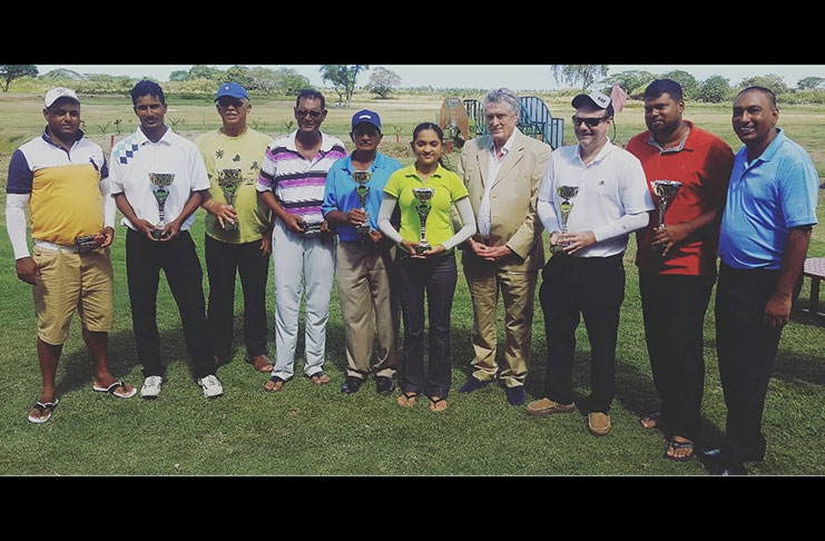 Kevin Dinanauth (second from left) and the other winners of Saturday’s competition.