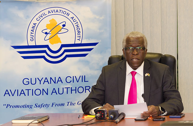 Director General of Guyana’s Civil Aviation Authority (GCAA), Lt. Col. (Ret’d) Egbert Field (Delano Williams’ photo)