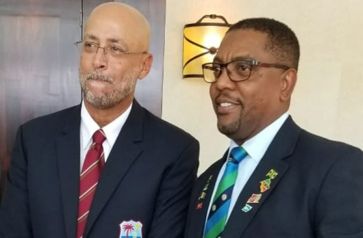 Former CWI boss Dave Cameron (left) and challenger Ricky Skerritt ahead of the organisation's election on Sunday.