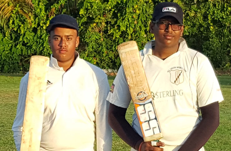 Fourteen-year-old captain Mitra Dhanraj (left) and 18-year-old Saieed Persaud blasted centuries for Eco Champs.