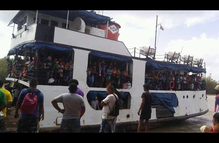 Venezuelan migrants flocked the MV Barima as it prepared to depart from the Mabaruma sub-region for Georgetown last week
