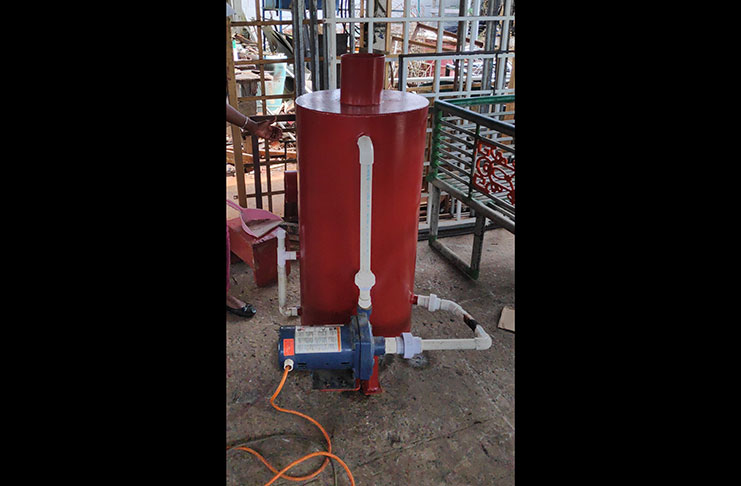 Part of the newly-fabricated miniature mercury abatement system that will be used during the gold board’s operations in Mahdia