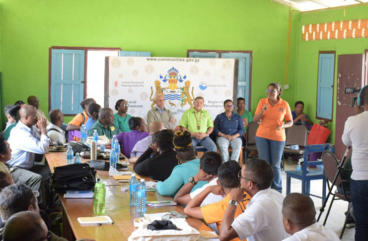 Telecommunications Minister Cathy Hughes addressing village leaders at the Regional Development Conference (DPI photo)