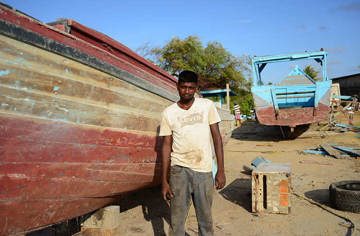 Balram Sookdeo, aka Sean, one of the youngest fishermen on the Mon Repos seashore