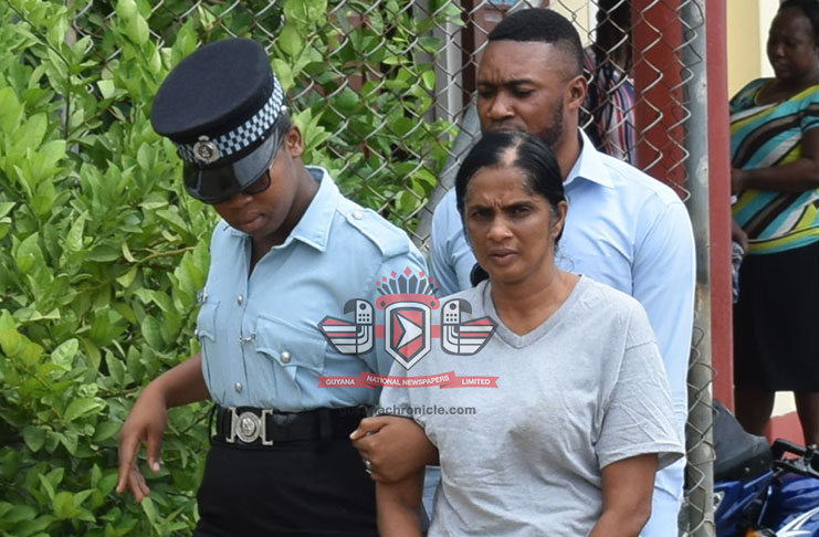 The accused as she was taken to court earlier today