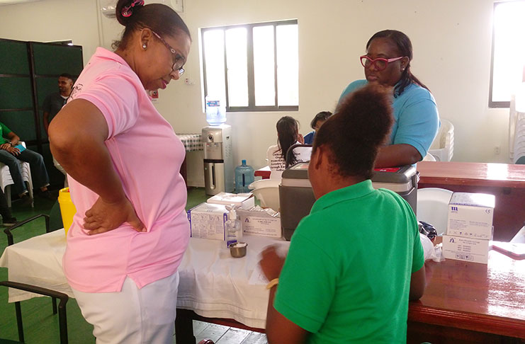 Staff during the vaccination drive