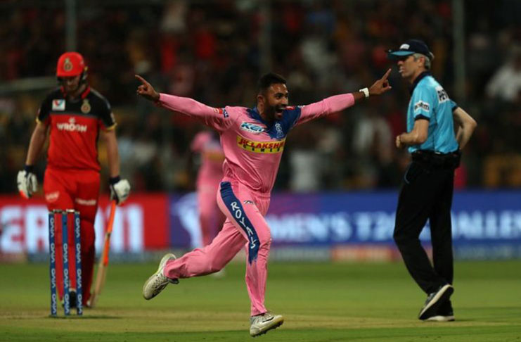 Shreyas Gopal removes Kohli, AB de Villiers and Marcus Stoinis to claim a hat-trick.