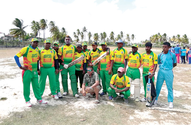 The confident Reliance Hustlers team with captain Trevis Simon at left.