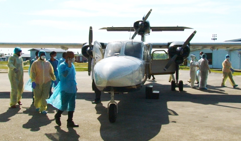 The patients were brought to the city on board a Roraima Airways aircraft.