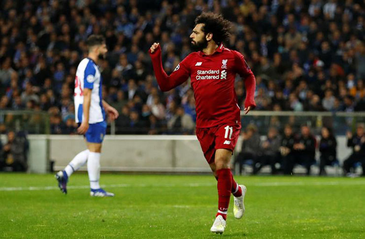 Liverpool's Mohamed Salah celebrates scoring their second goal Action Images via Reuters/Andrew Boyers