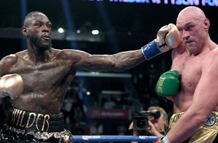 Deontay Wilder had no trouble with his left hand when he fought with Tyson Fury to a thrilling draw in December. (Source: AFP)