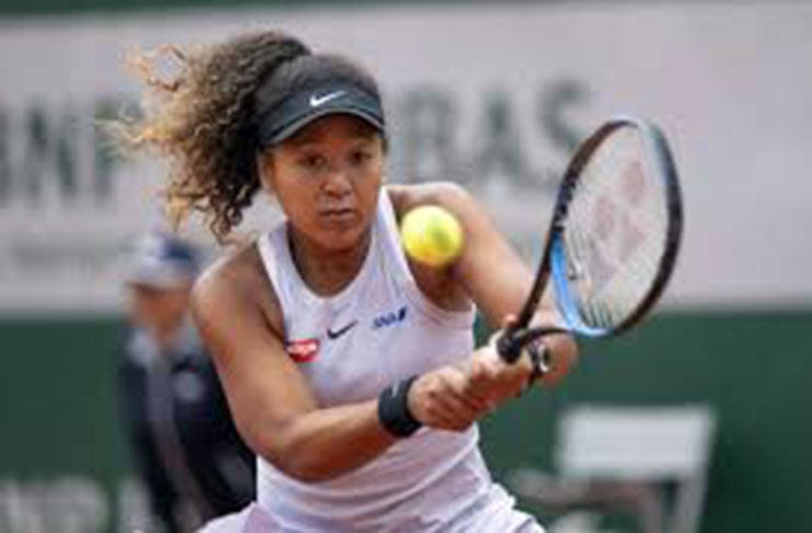 Naomi Osaka (JPN) in action during her match against Anna Schmiedlova (SVK) on day three of the 2019 French Open at Stade Roland Garros. (Mandatory Credit: Susan Mullane-USA TODAY Sports)
