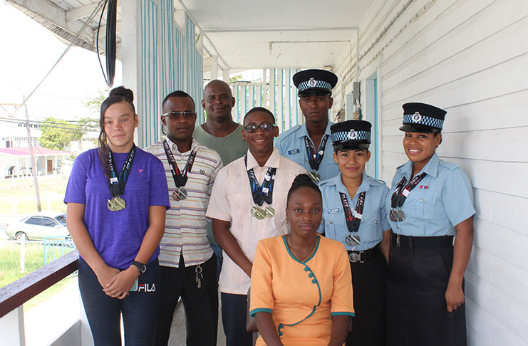 The victorious Guyana Police Force swim team