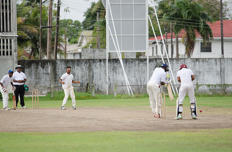 Action in the Hand-in-Hand U-19 3-day Inter-County tournament. (Delano Williams photo)