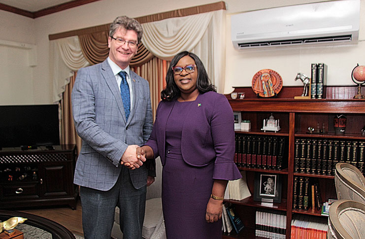 Minister of Foreign Affairs, the Honourable Dr. Karen Cummings and High Commissioner of the United Kingdom to the Co-operative Republic of Guyana, His Excellency Greg Quinn