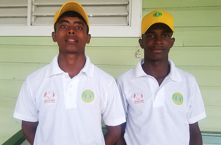 Kevin Christian (right), and Orlando Jailall put on 110 for the first wicket.
