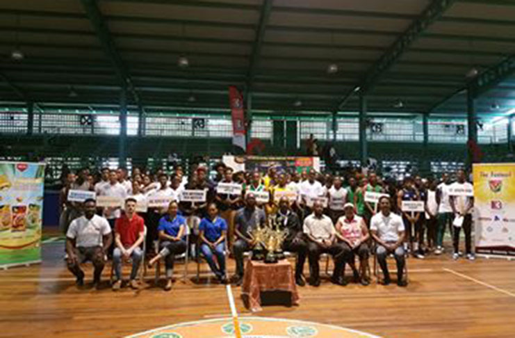 The U-18 teams and officials at the launch of the competition yesterday.