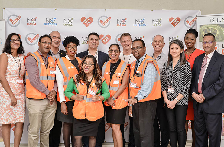 The management and staff of SBM Offshore pause for a photo on June 12, 2019 during the company's first Life Day event in Guyana