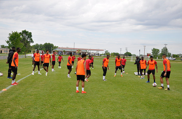 Guyana's 'Golden Jaguars' during their first training session in Minneapolis. (GFF photo)