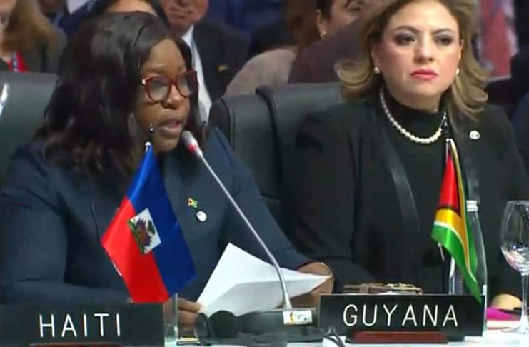 Minister of Foreign Affairs, Dr Karen Cummings during her address at the OAS Summit
