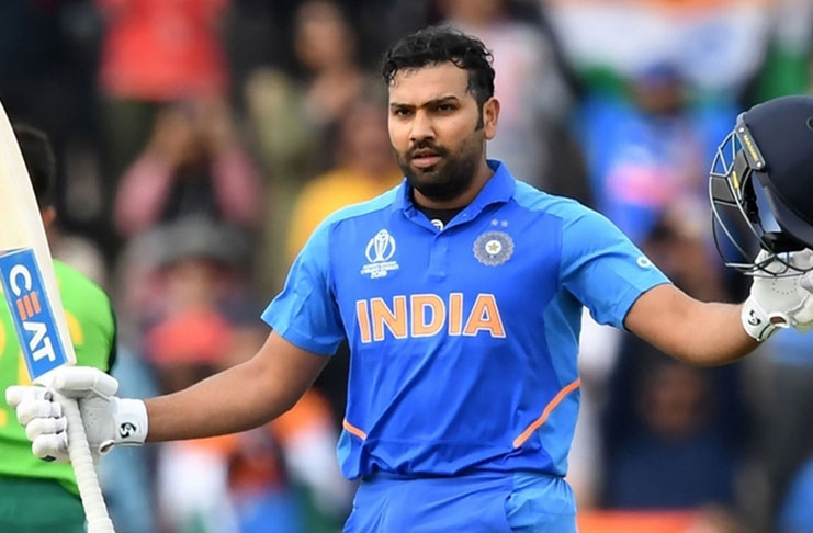 India's Rohit Sharma celebrates after reaching his century during the ICC World Cup match against South Africa at the Rose Bowl in Southampton yesterday. (AFP)