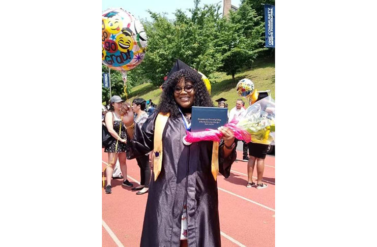 A beaming Keiann Simon on her graduation day