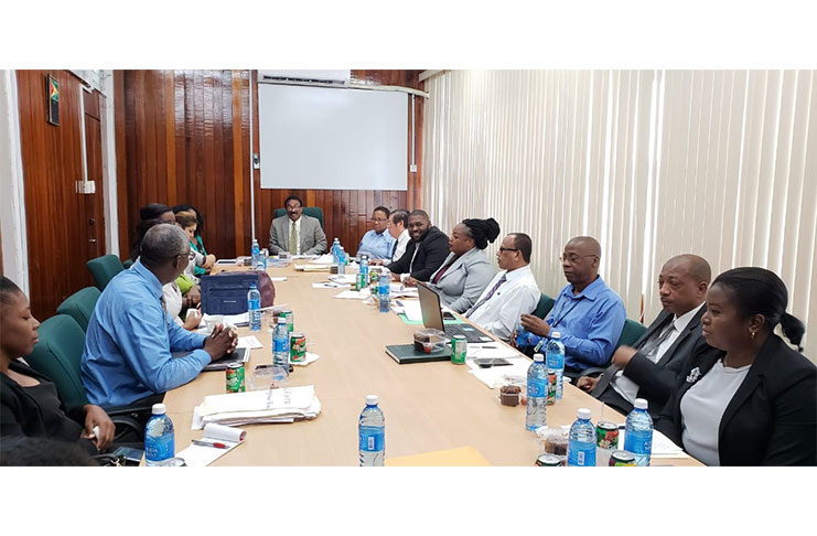 Attorney-General Basil Williams and members of the National Coordinating Committee