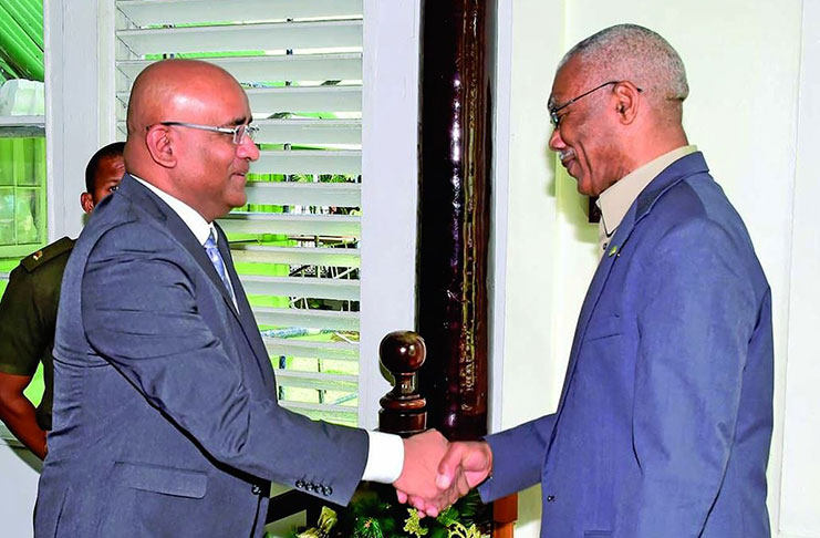 Opposition Leader Bharrat Jagdeo and President David Granger are expected to meet this week on the appointment of a chairman for the Guyana Elections Commission (file photo)