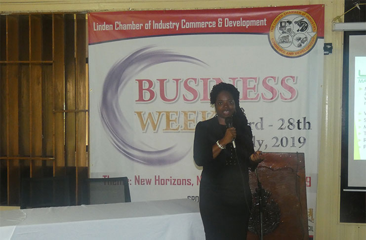 Chief Executive Officer, of Libra Management Group Stacey Mollison giving pointers on branding and marketing