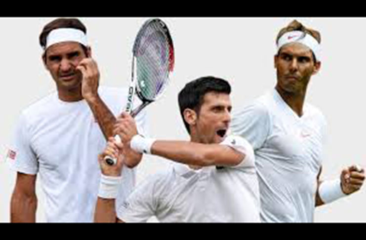 From left: Roger Federer, Novak Djokovic and Rafael Nadal.