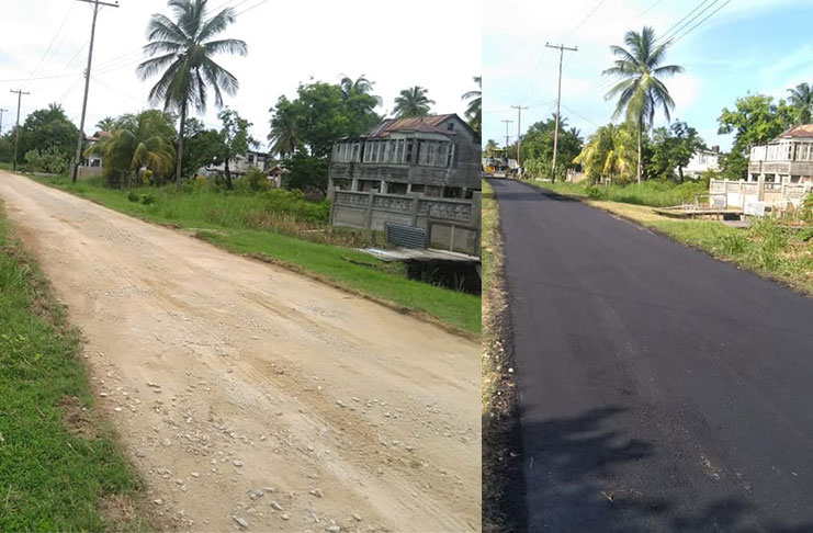 Before and after the upgrading of the road
