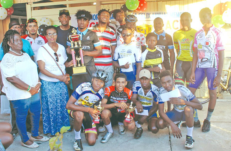 The various category winners of the 6th annual Grenville Felix Memorial Cycling Road Race