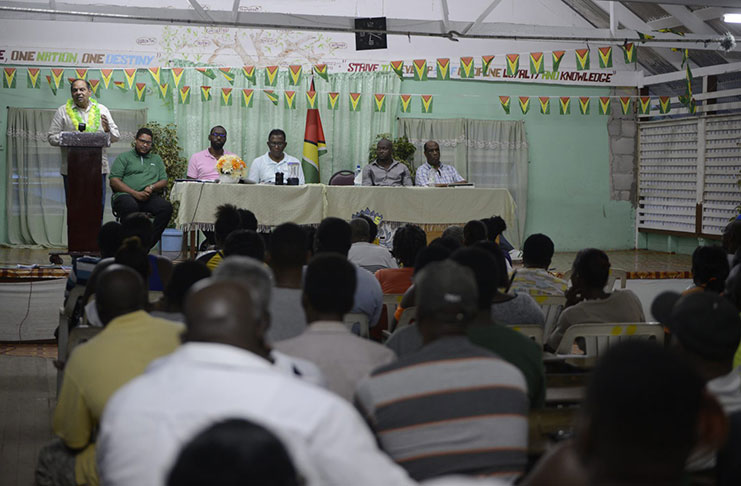 Prime Minister, Moses Nagamootoo speaking with residents of MahaicaPrime Minister, Moses Nagamootoo speaking with residents of Mahaica