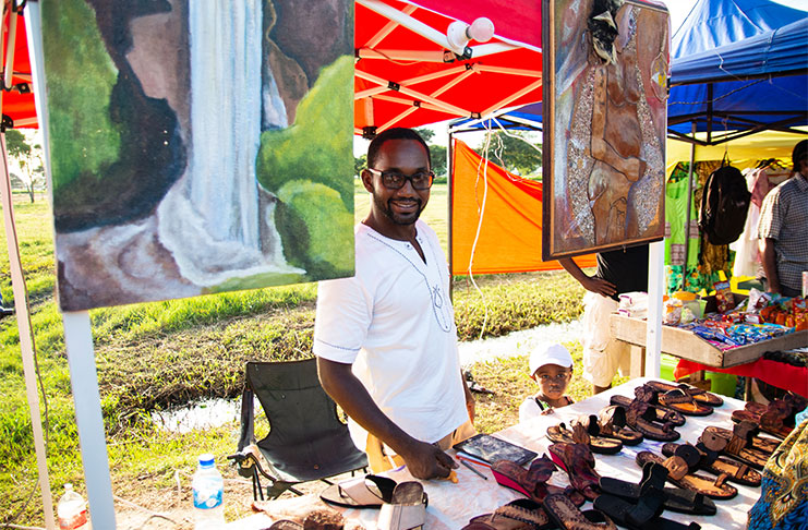 Kennard Brown of Martin Arts and Craft, with one of his pieces (Samuel Maughn’s photo)