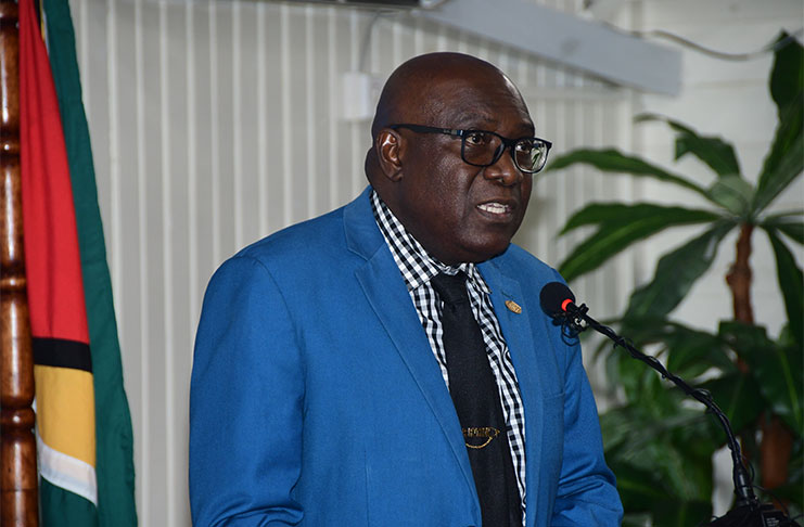 Chief Education Officer, Dr. Marcel Hutson, during the announcement of the 2019 CSEC/CAPE results on Wednesday (Adrian Narine photo)