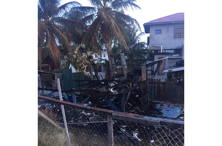 The remains of the house