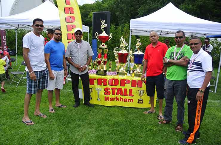 FLASHBACK: Ramesh Sunich (second from right) poses with others at the 2015 final with his trophies which were up for grabs on display.