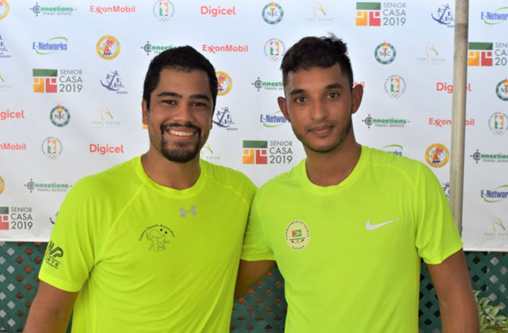 Double Trouble! Kristian Jeffrey and Jason Ray Khalil snapped up gold in the doubles division of the the 2019 Caribbean Area Squash Association (CASA) (newsroom photo)