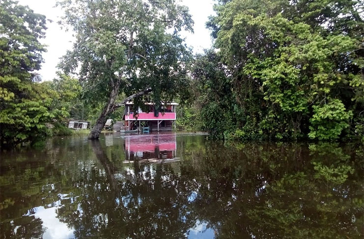 Floodwaters have covered some parts of Lamp Island