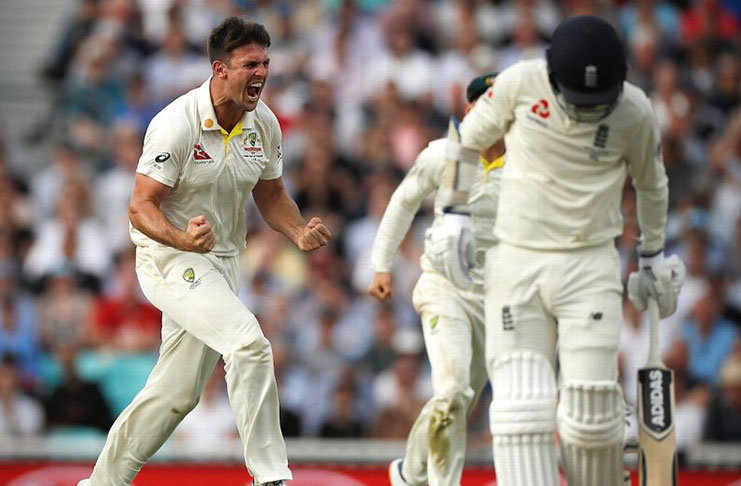 Mitchell Marsh celebrates the wicket of Sam Curran Getty Images