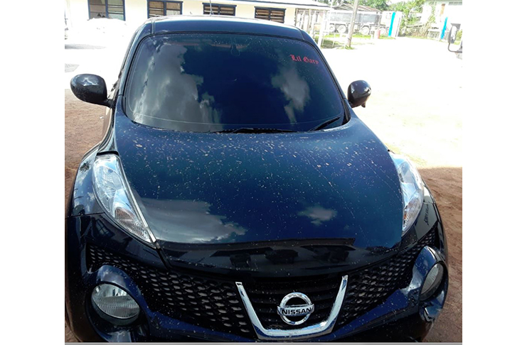 The Nissan motorcar that was riddled with bullets