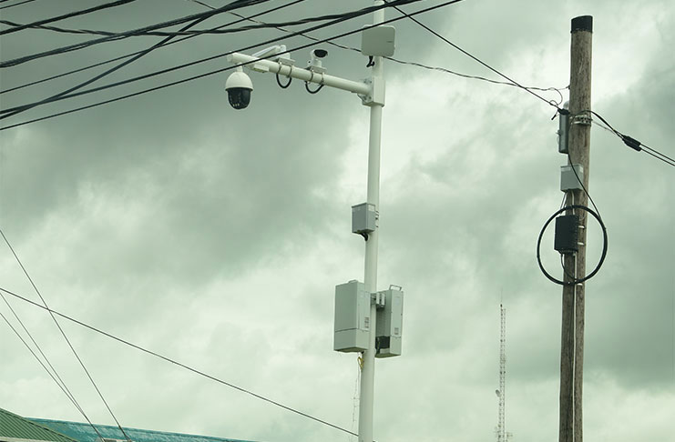 One of the Safe City CCTV Systems installed on South Road, Georgetown